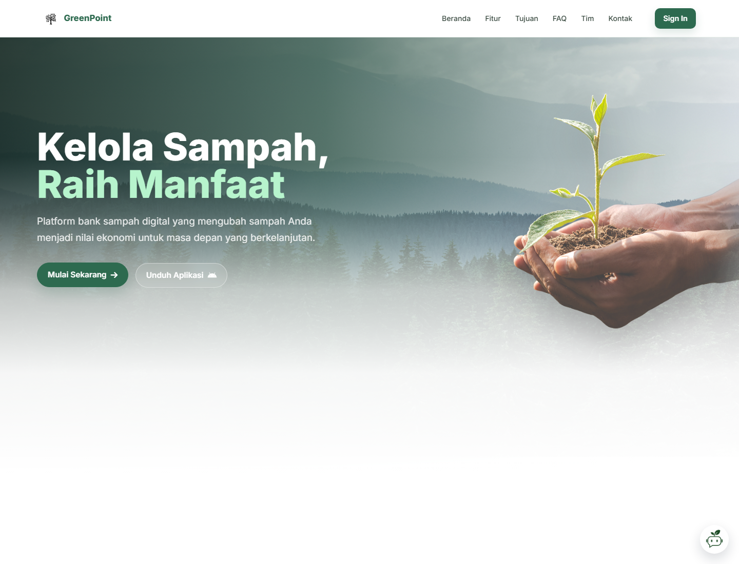 Earlier GreenPoint deployment landing page